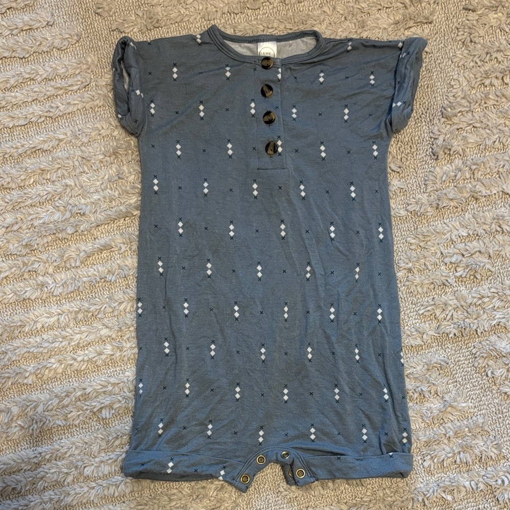 Lou Lou Button-Up Romper - Liam Print